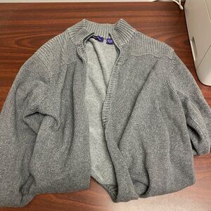 Alan Flusser Charcoal Zip-Up Sweater